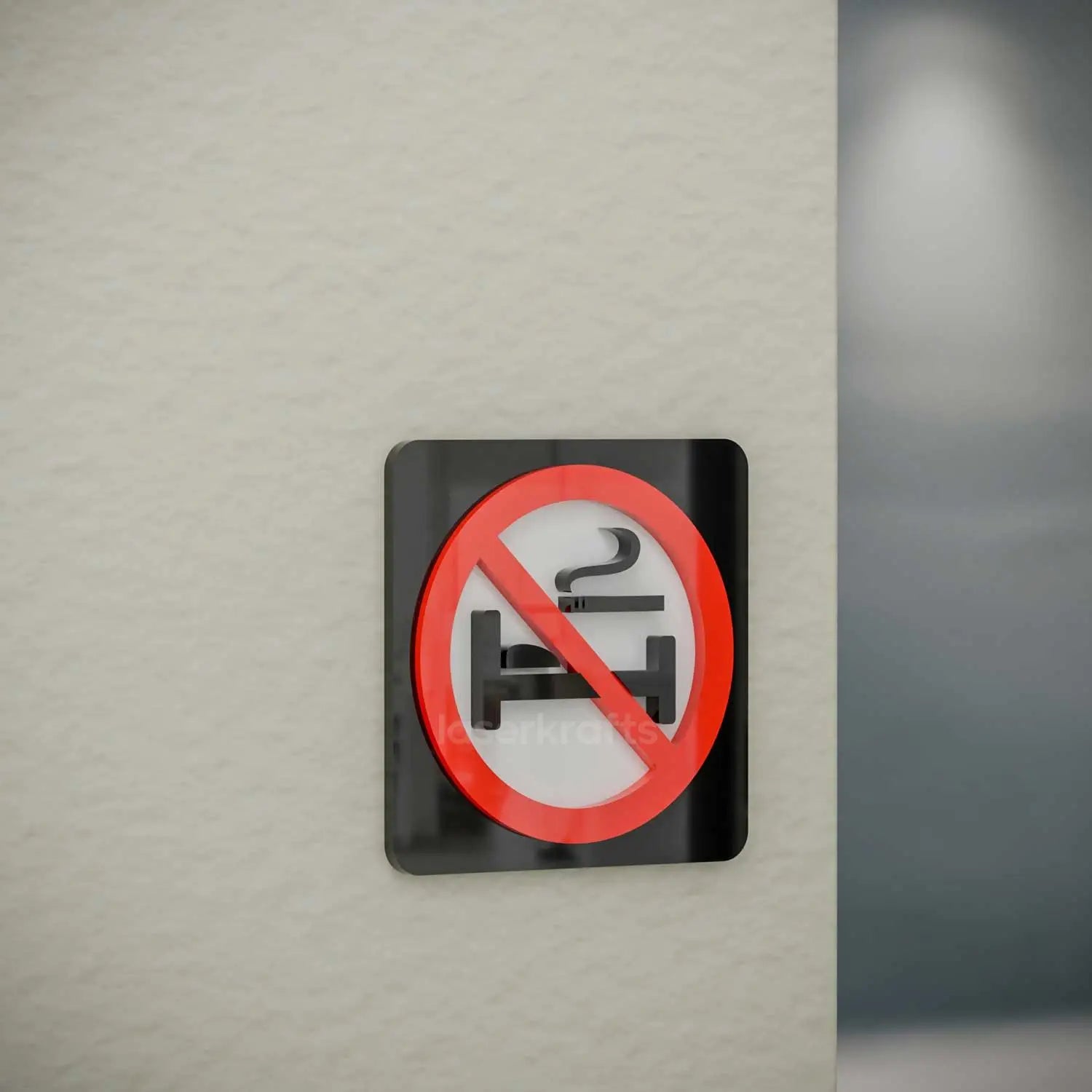 Non-Smoking Room - Layered 3D Prohibition Sign