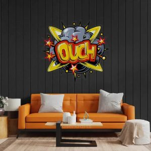 OUCH LED Neon Acrylic Artwork – Bold and Playful Wall Decor