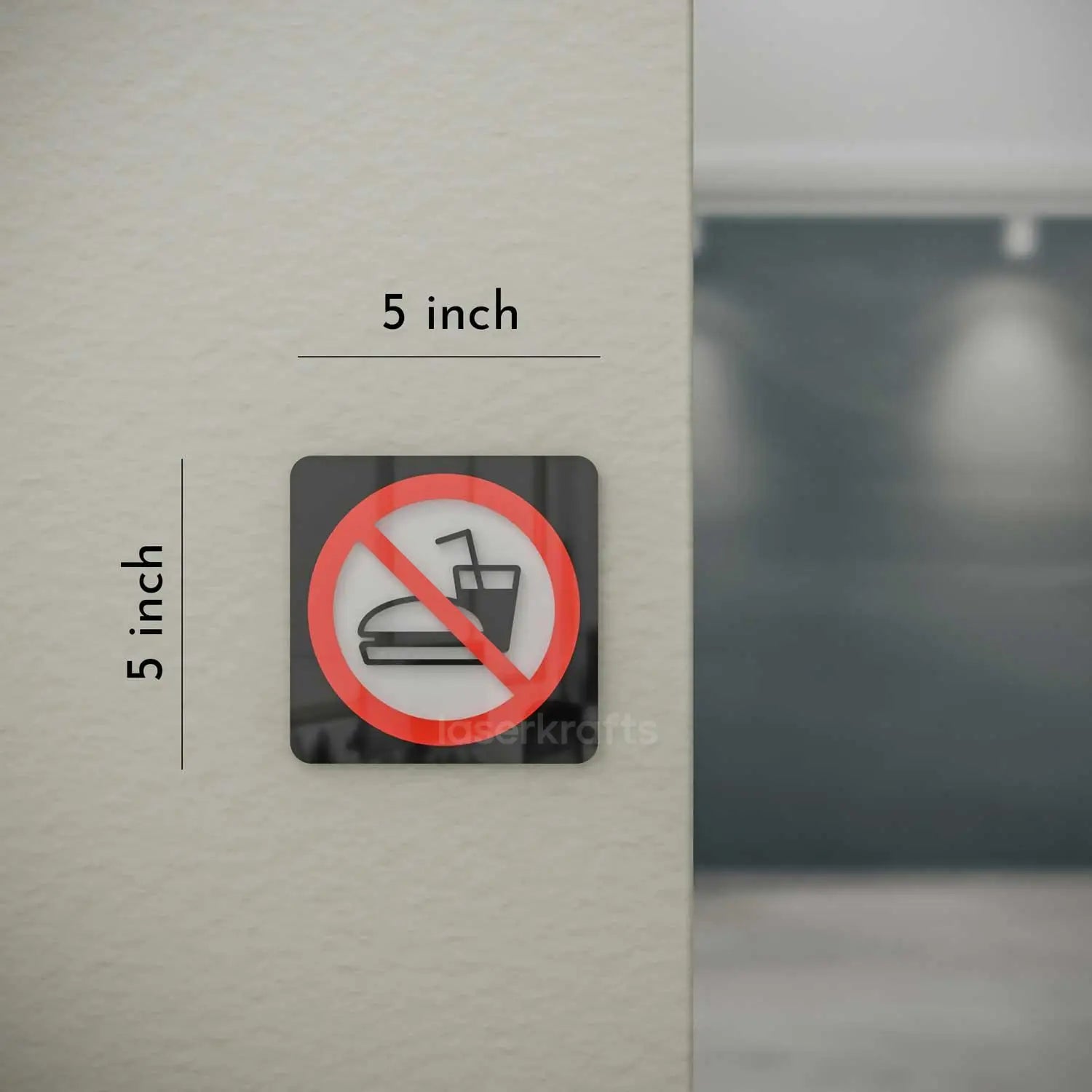 Outside Food Not Allowed - Layered 3D Prohibition Sign