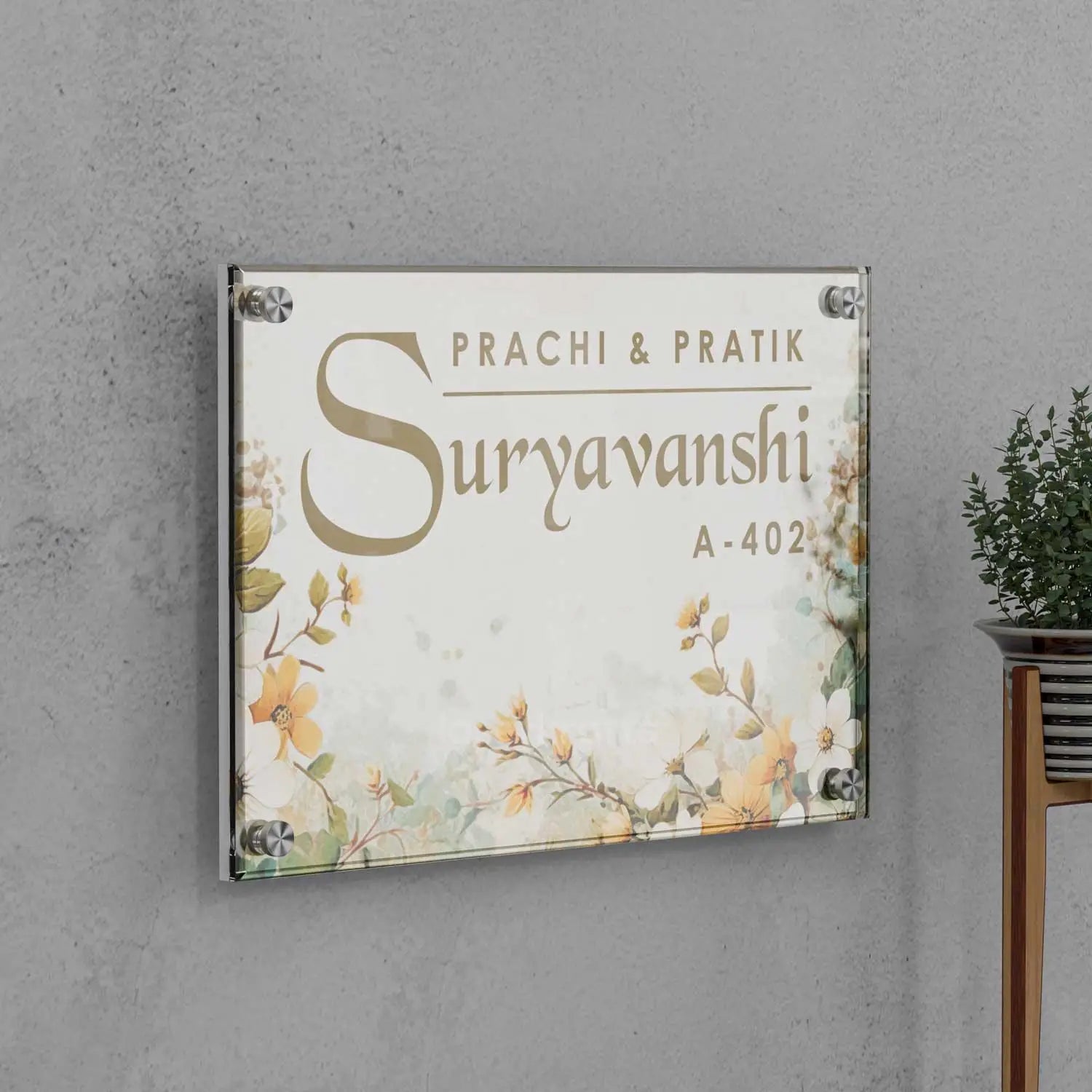 Petals & Whispers - Acrylic Name Plate