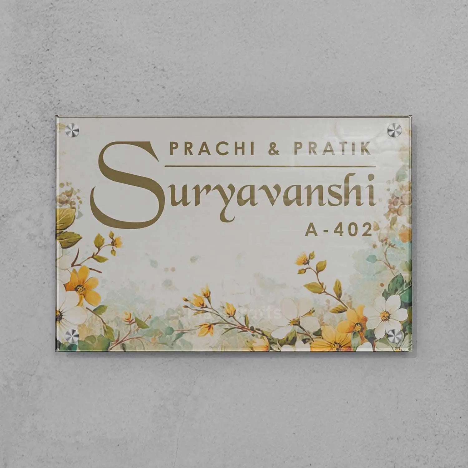 Petals & Whispers - Acrylic Name Plate
