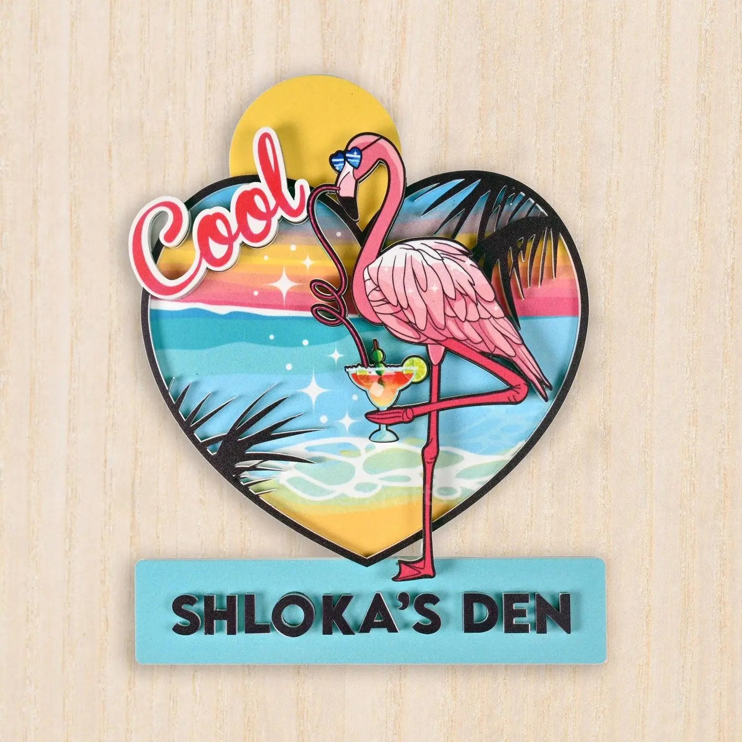 Pink Flamingo - Kids' Room Door Sign