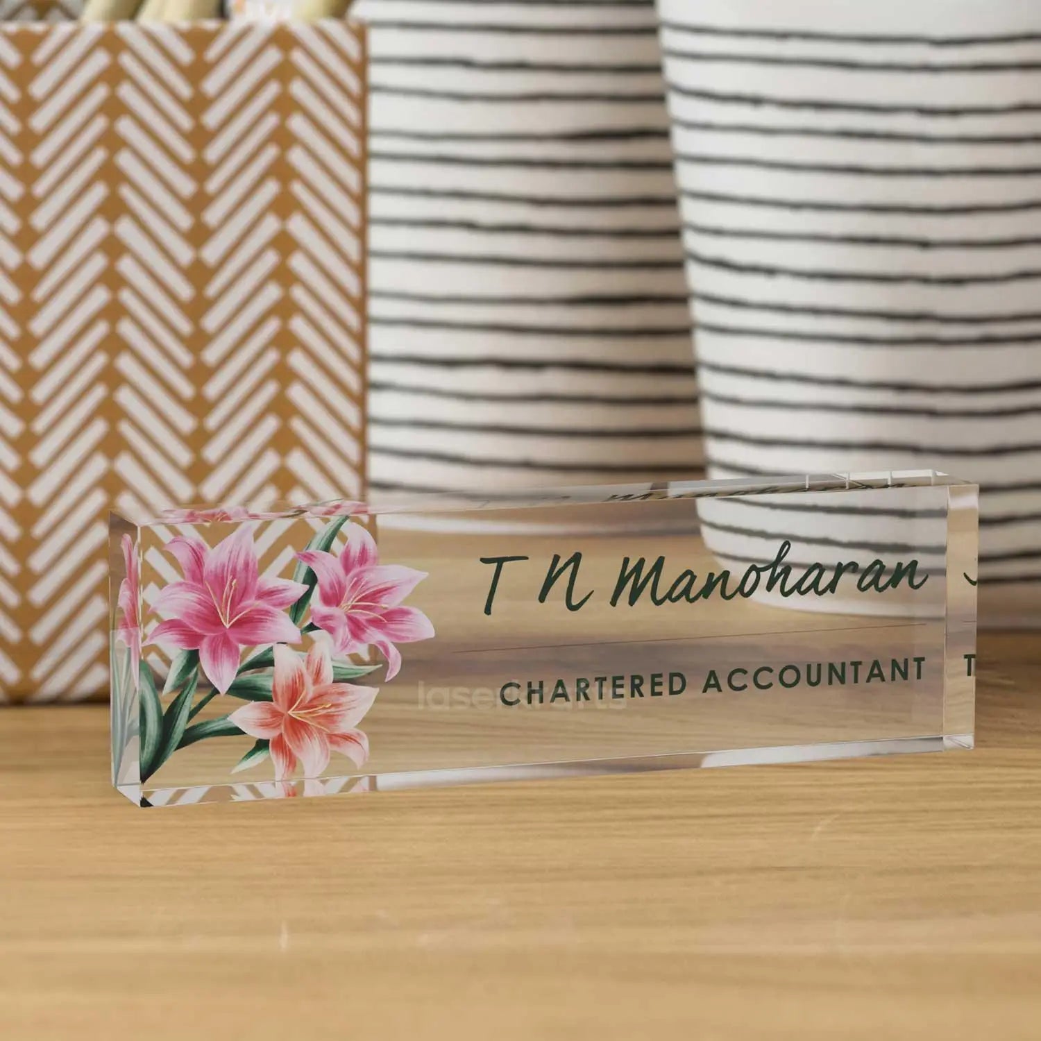 Posy - Acrylic Desk Name Plate