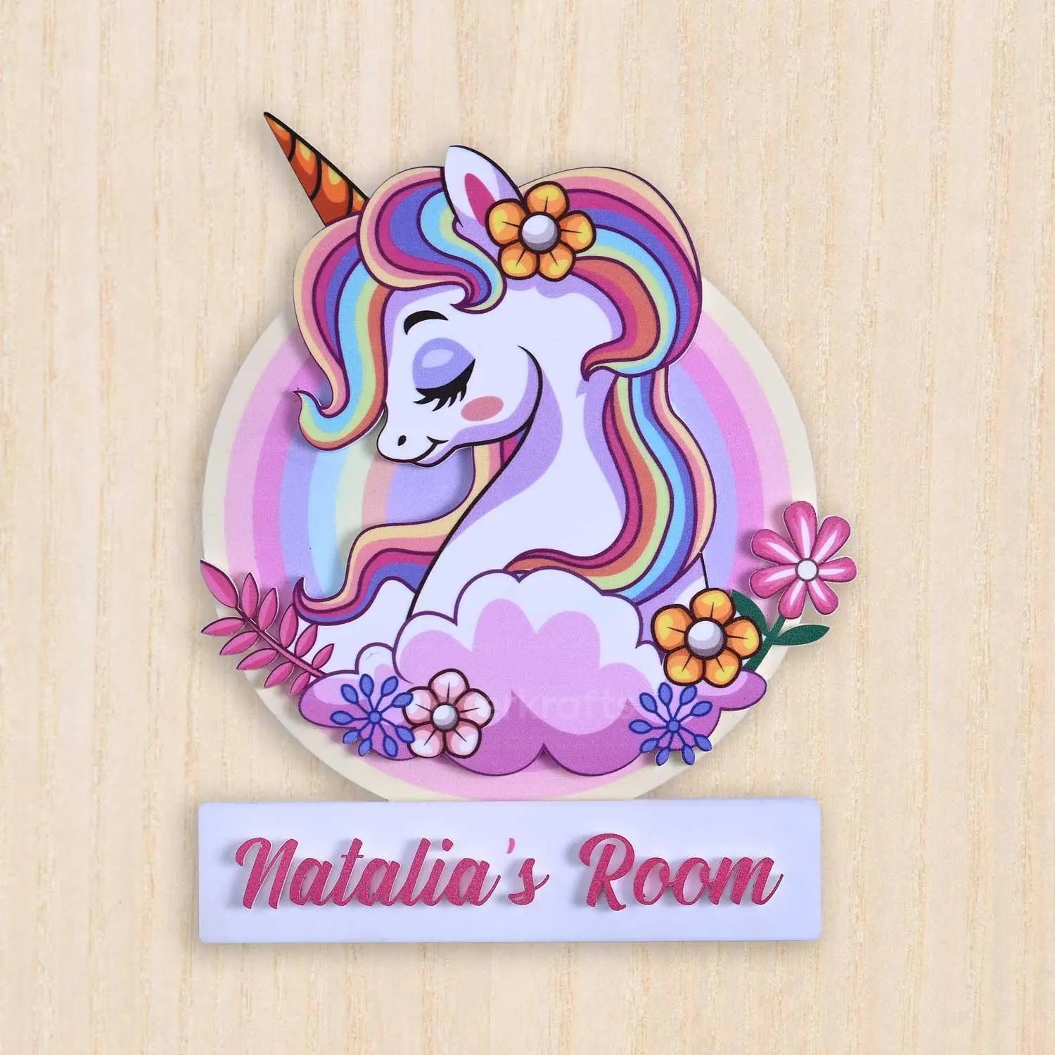 Rainbow Unicorn - Kids' Room Door Sign