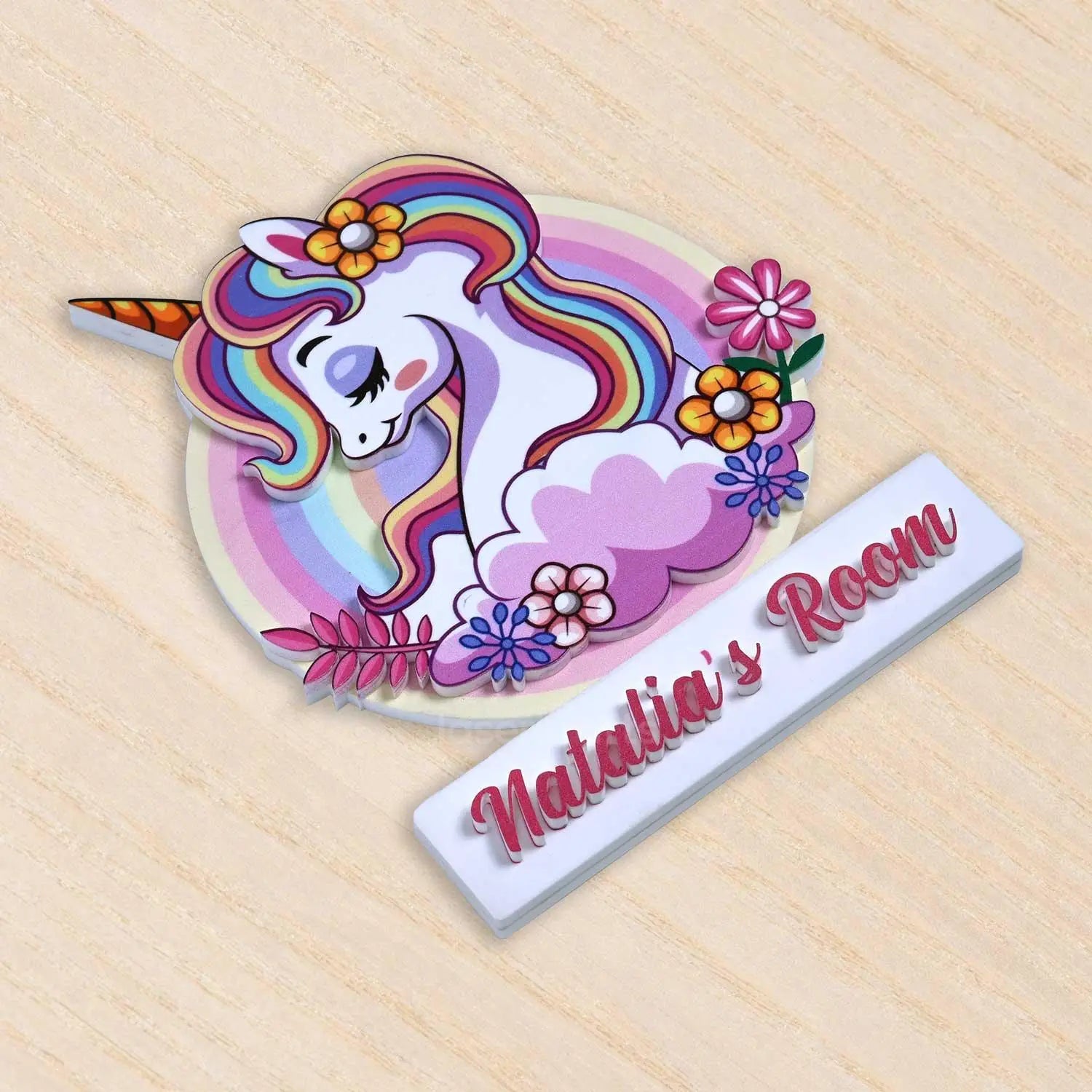 Rainbow Unicorn - Kids' Room Door Sign