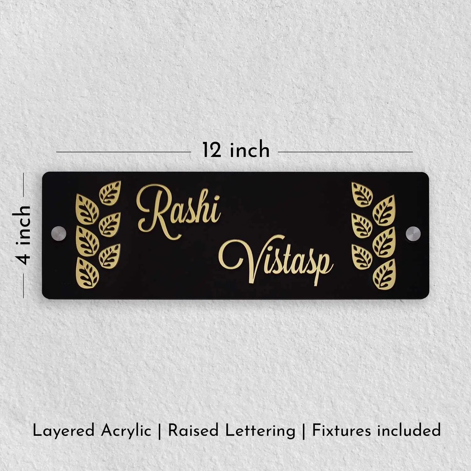 Rashi Vistasp - Acrylic Name Plate with Raised Lettering
