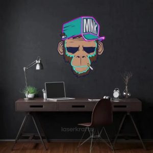 Spoiled Monkey LED Neon Acrylic Artwork – Fun and Quirky Wall Decor