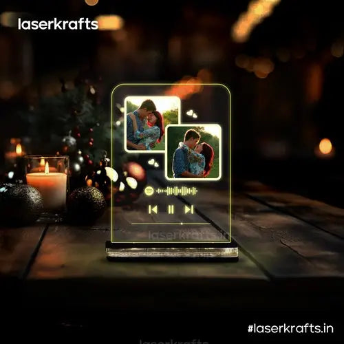 Custom Spotify Song Code Illusion Lamp with Photo | LED Music Plaque | IL-008