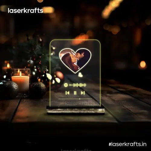 Custom Spotify Song Code Illusion Lamp with Photo | LED Music Plaque | IL-009