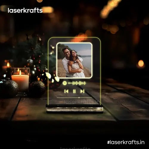 Custom Spotify Song Code Illusion Lamp with Photo | LED Music Plaque | IL-011