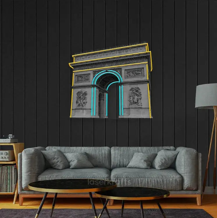 Arc de Triomphe LED Neon Acrylic Artwork – Elegant and Iconic Wall Decor