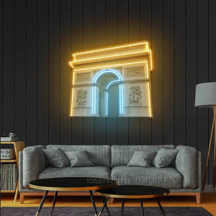 Arc de Triomphe LED Neon Acrylic Artwork – Elegant and Iconic Wall Decor