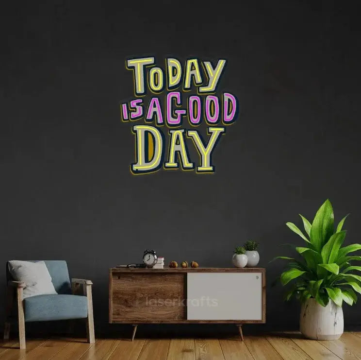 Today Is a Good Day LED Neon Acrylic Artwork – Uplifting Wall Decor